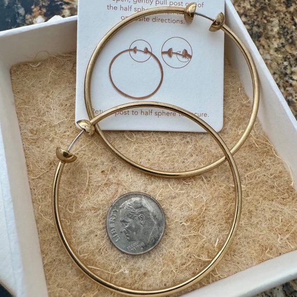 Jenny Bird Large Gold Hoops - Picture 3 of 6